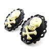 Les Trésors De Lily [J2030] - Designer Earrings 'Skull' Black Beige