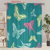 2PCS- Colorful Butterfly - Printed Curtain - Polyester Material - Suitable for Bedroom, Living Room, Study Private Space