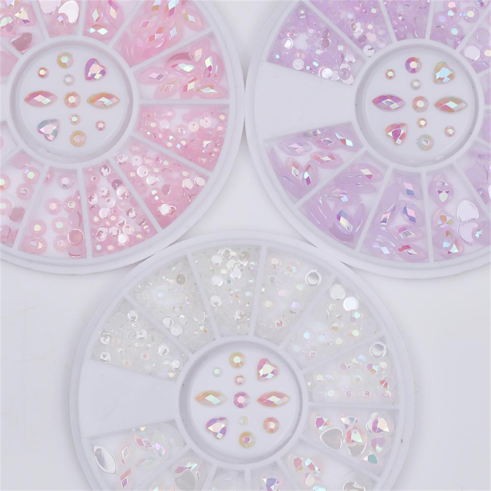 3D Flat Shaped Elongated DIY Tips Glass Stone Manicure Decor Nail Art Rhinestone