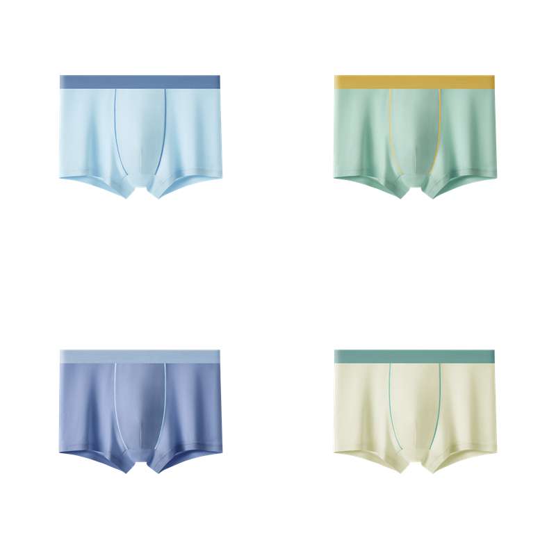 4-pack Youth Underwear: Mulberry Silk Antibacterial Development Period Growth Leave No Trace Flat Corner Pants