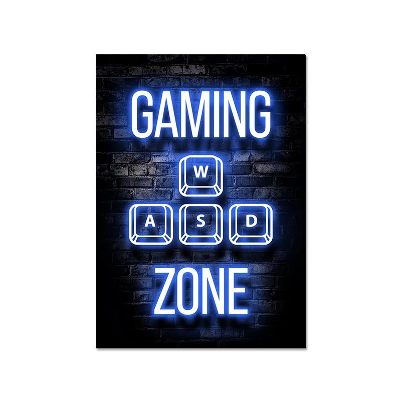 Модный ретро игровой неоновый постер и принты, современная картина на холсте, настенная художественная картина для мальчика-геймера, украшение для спальни, дома