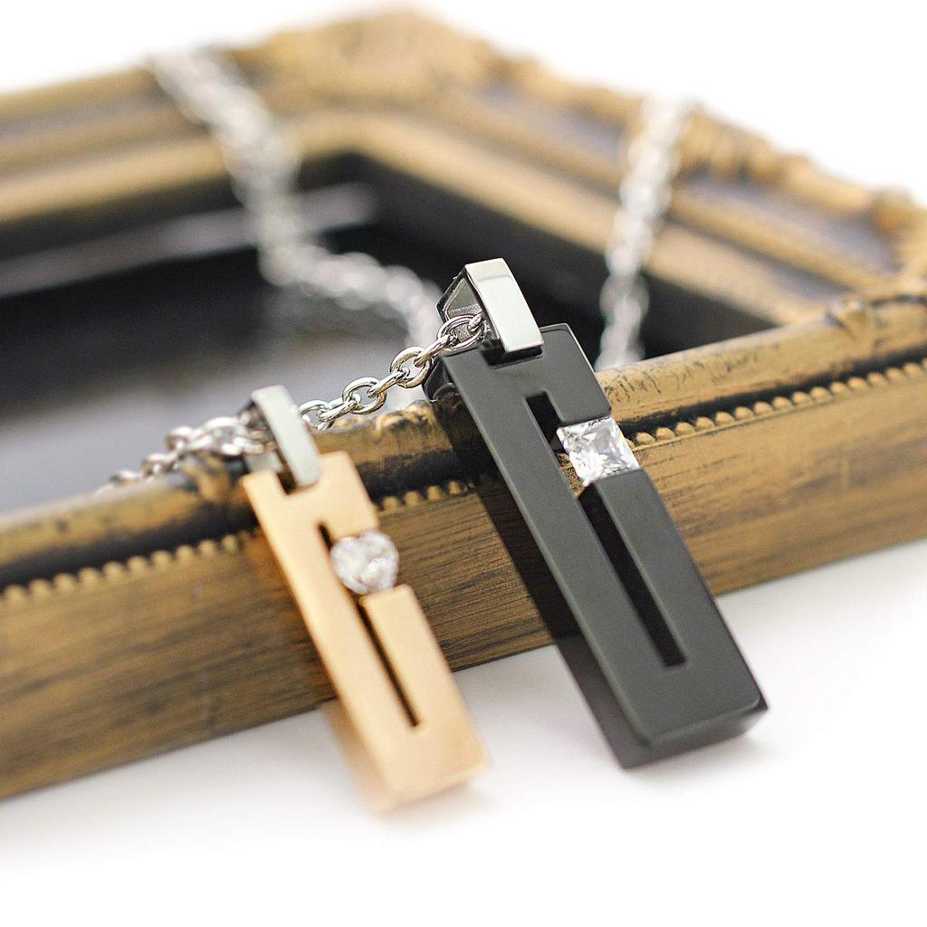 Парное ожерелье из нержавеющей стали с металлической аллергией в форме сердца, черное, розовое, золото [Barzaz]