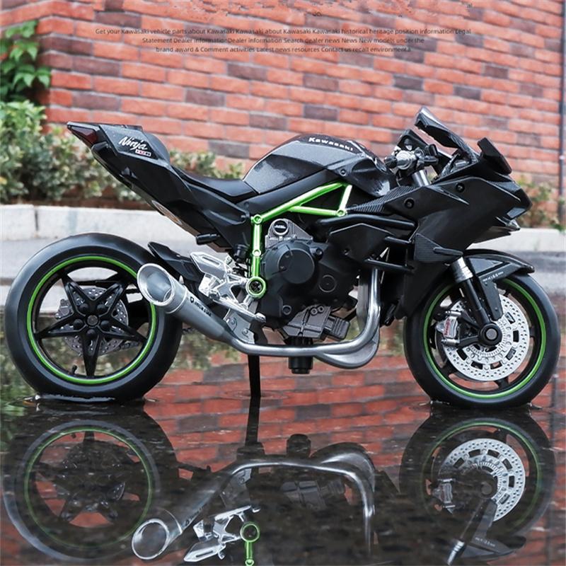 1/12 Kawasaki Ninja H2R Alloy Racing Cross-country Motorcycle Model Simulation Toy Street Motorcycle Model Collection Kids Gifts