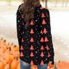 Women's Fashion Christmas Print Jacket Long Sleeve Casual Cardigan Coat