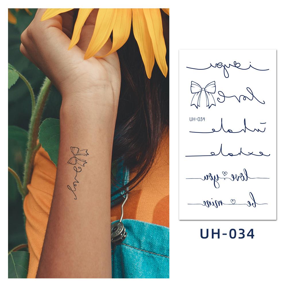 1 лист, полуперманентные женские поддельные татуировки, татуировки на запястье, лодыжке, водонепроницаемые, устойчивые к поту и долговечные мгновенные татуировки на травах