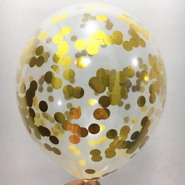 10 шт прозрачных, резиновых шариков с конфетти по 12 дюймов, для украшения вечеринок