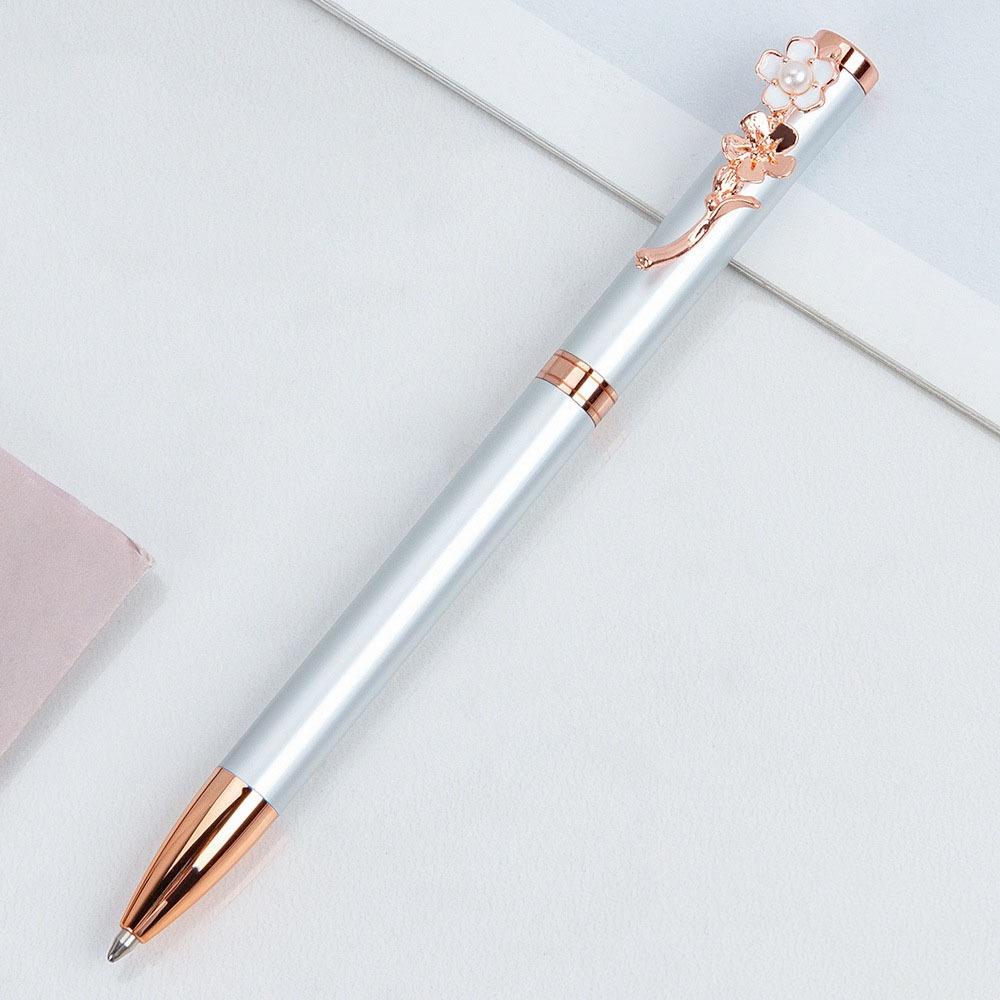 1 Piece Pearl Flower Wedding Metal Pen Office School Supplies Stationery Gift