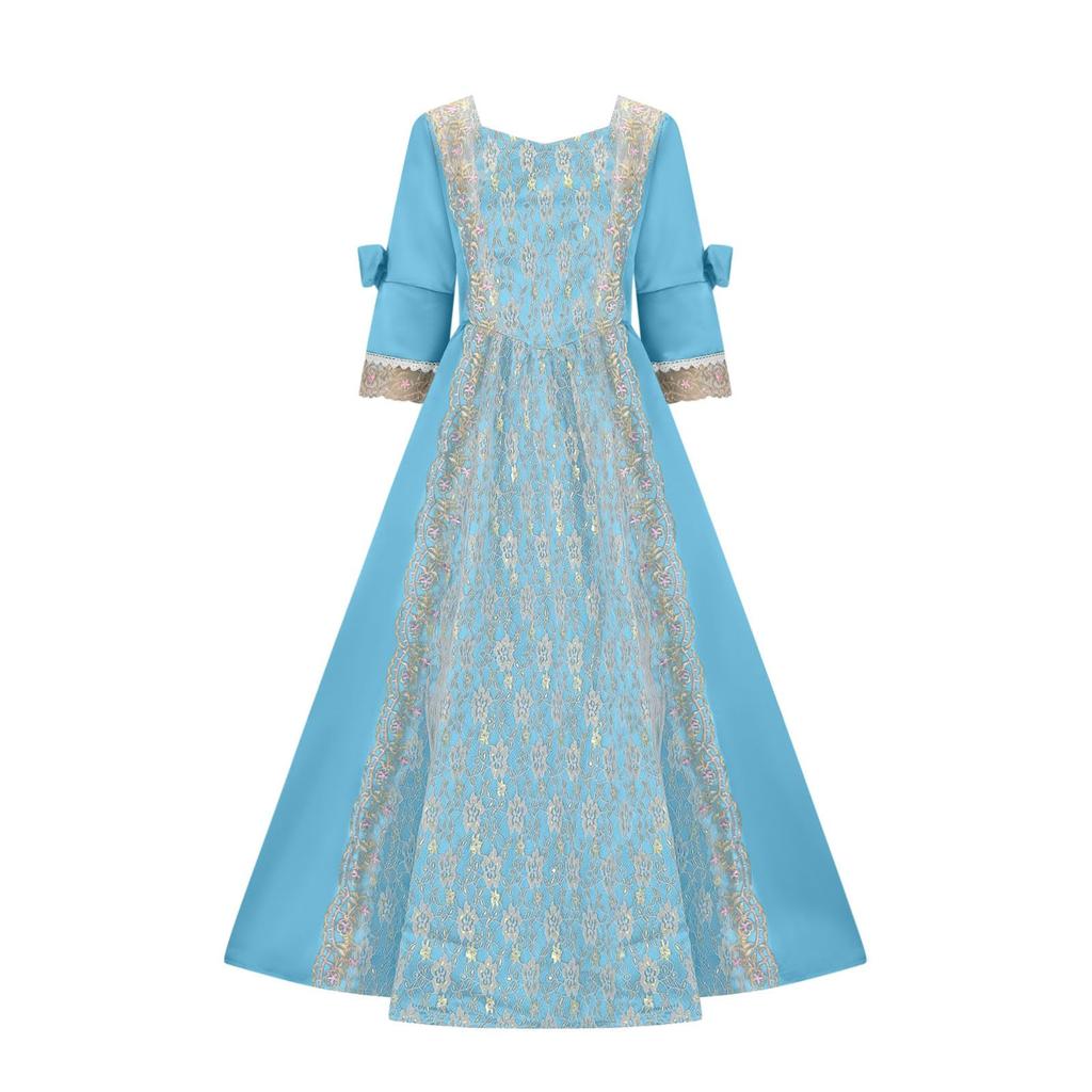 Женская мода Ретро-спектакль Танцевальное представление Кружевное кружевное вечернее платье с расклешенными рукавами