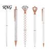 Refillable Metal Ink Pen 5PCS Diamond Ballpoint Pens, with Sparkling Rhinestone Decor, Smooth Writing Push Press Mechanism Pen, for Kids Adults