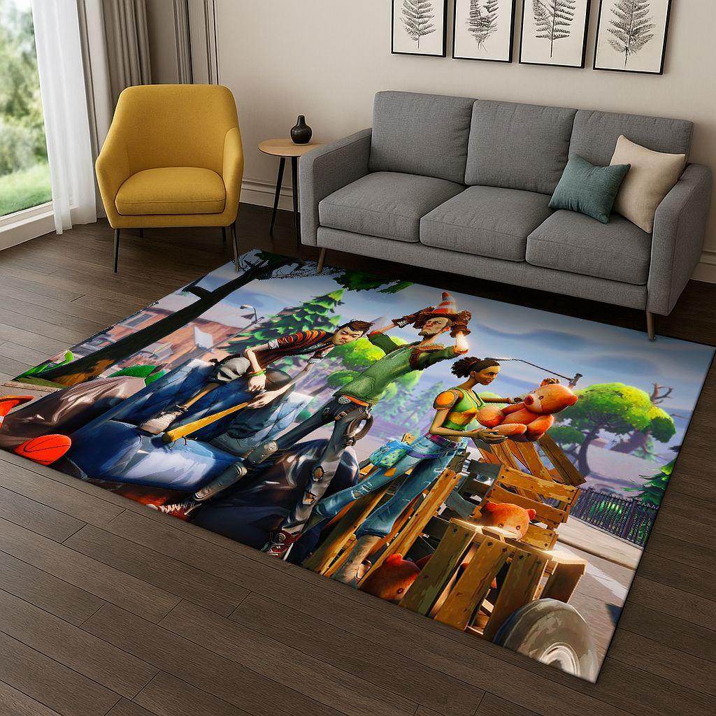 3D Ковер с рисунком из игры Фортнайт для Спальни Гостиной Дивана Прикроватный Коврик Домашний Декор, Коврик для Игровой Зоны Детей Нескользящий Рождественский Подарок