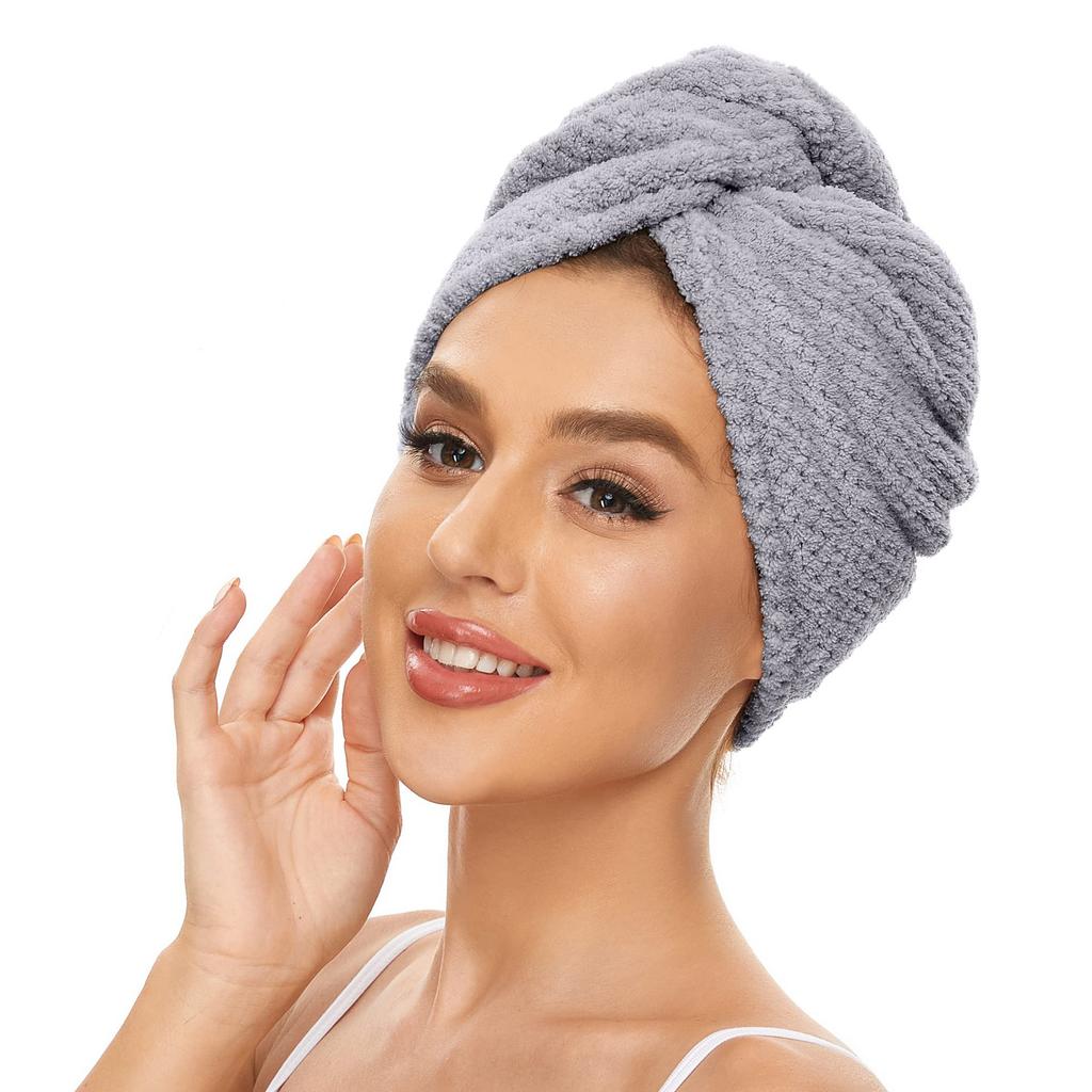 Ultra Soft Microfiber Towel - Fast Drying, Super Absorbent Wrap for Women & Girls, Gentle Care for Curly or Damaged Hair, Solid Bathroom Accessory