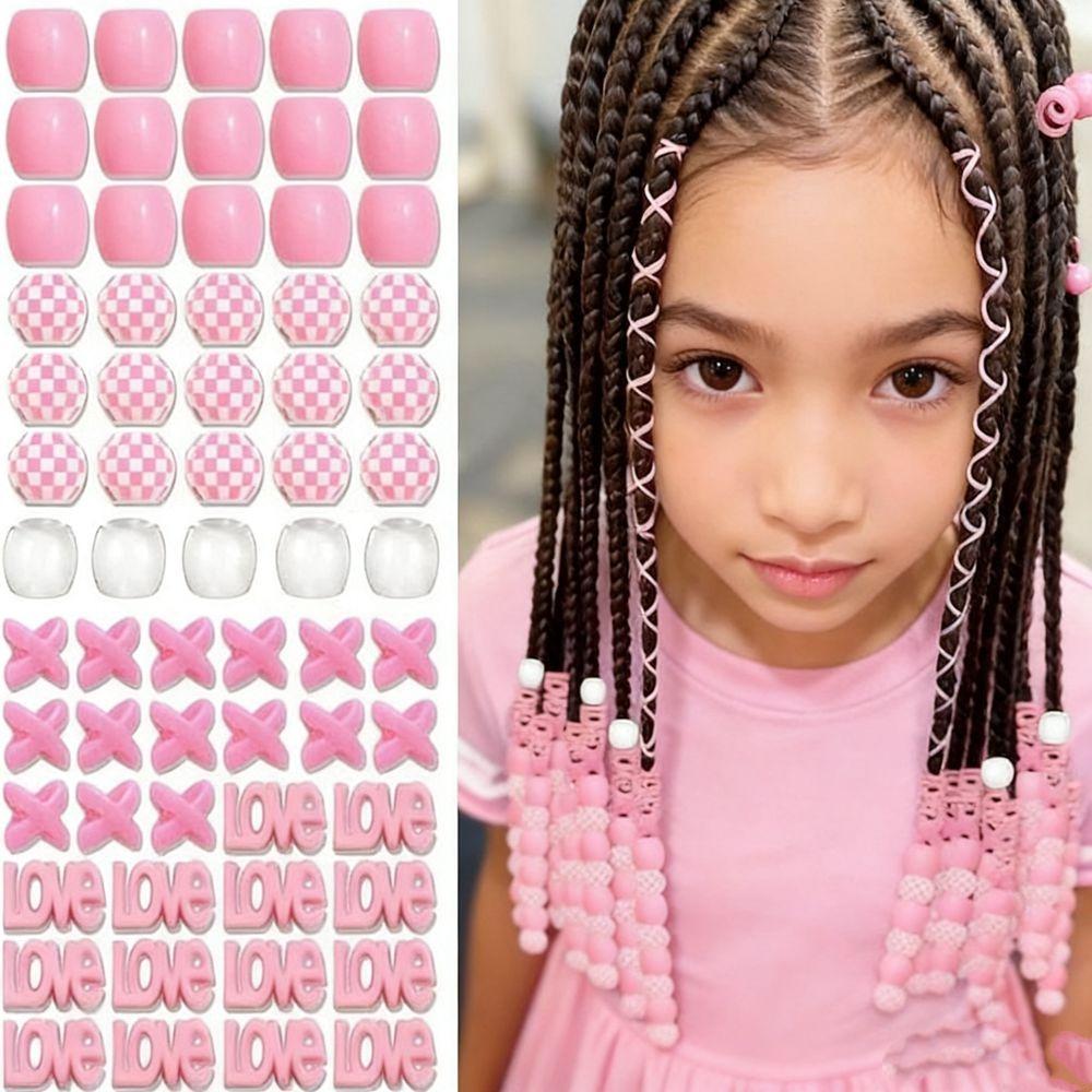 Multi-Color Colorful Hair Beads Kits Love Heart Dreadlock Braids Decor Boys