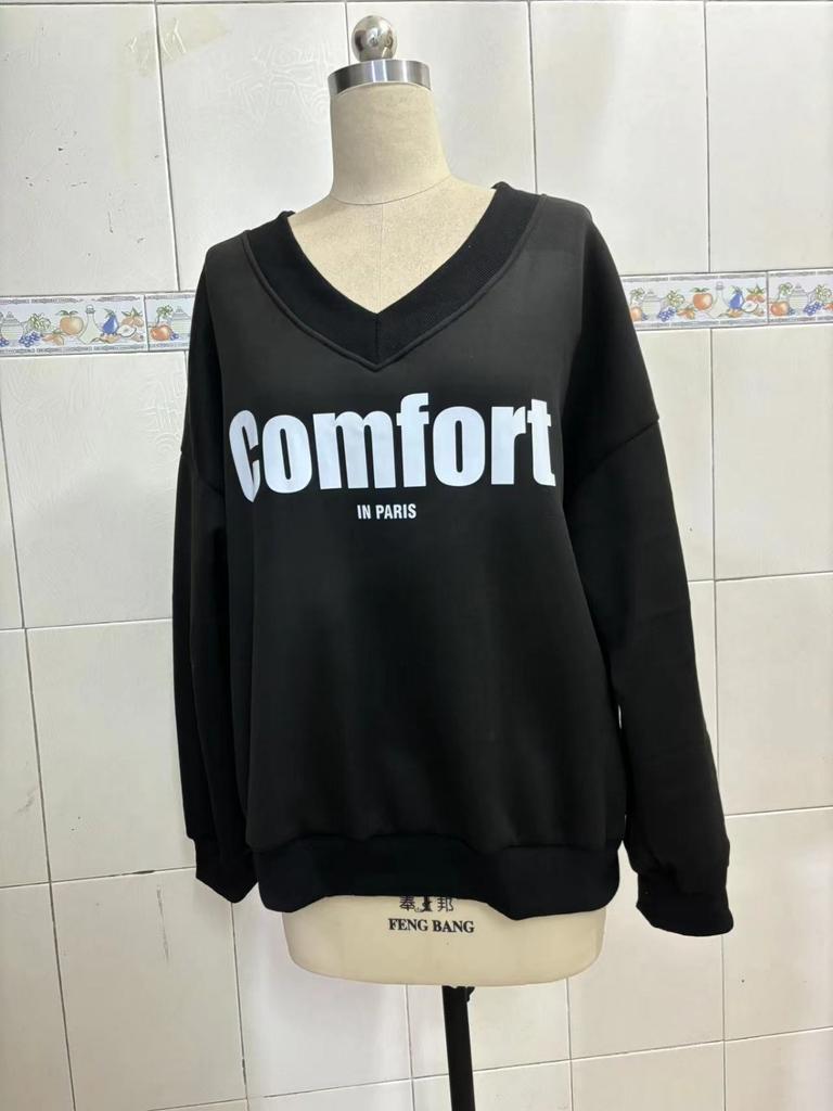 Женские толстовки с V-образным вырезом, длинным рукавом, свободные однотонные футболки, повседневные свободные спортивные свитера для тренировок