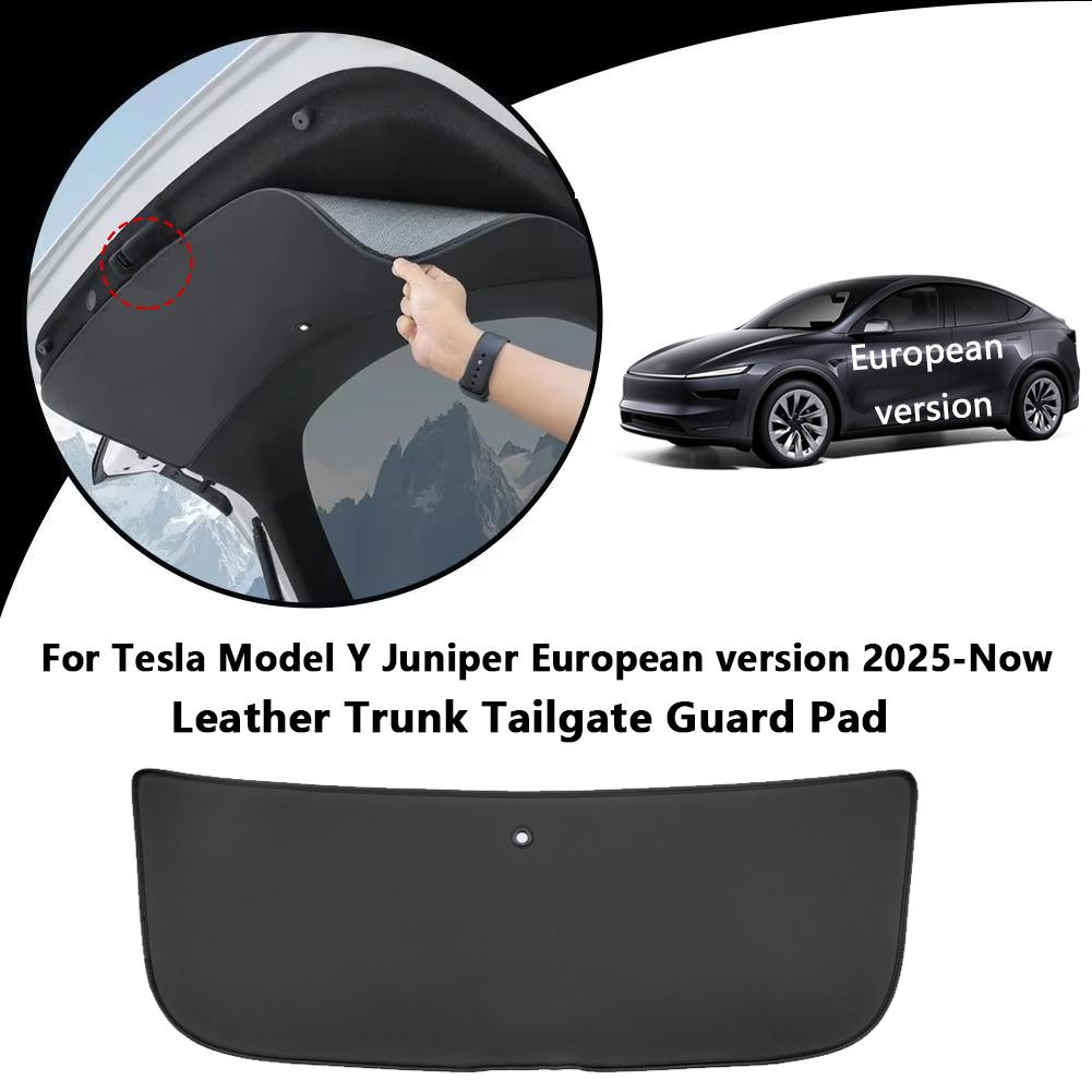 For Tesla European Model Y Juniper Trunk Tailgate Guard Pad Leather Trunk Cargo Liner Protective Anti-dirty Pad Car Accessories
