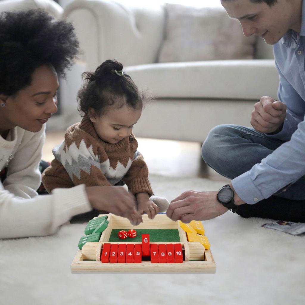 Деревянная игра «Закрой коробку» (Shut the Box) для 4 игроков, игрушки, интерактивная игра с кубиками «Закрой коробку» для семейного взаимодействия