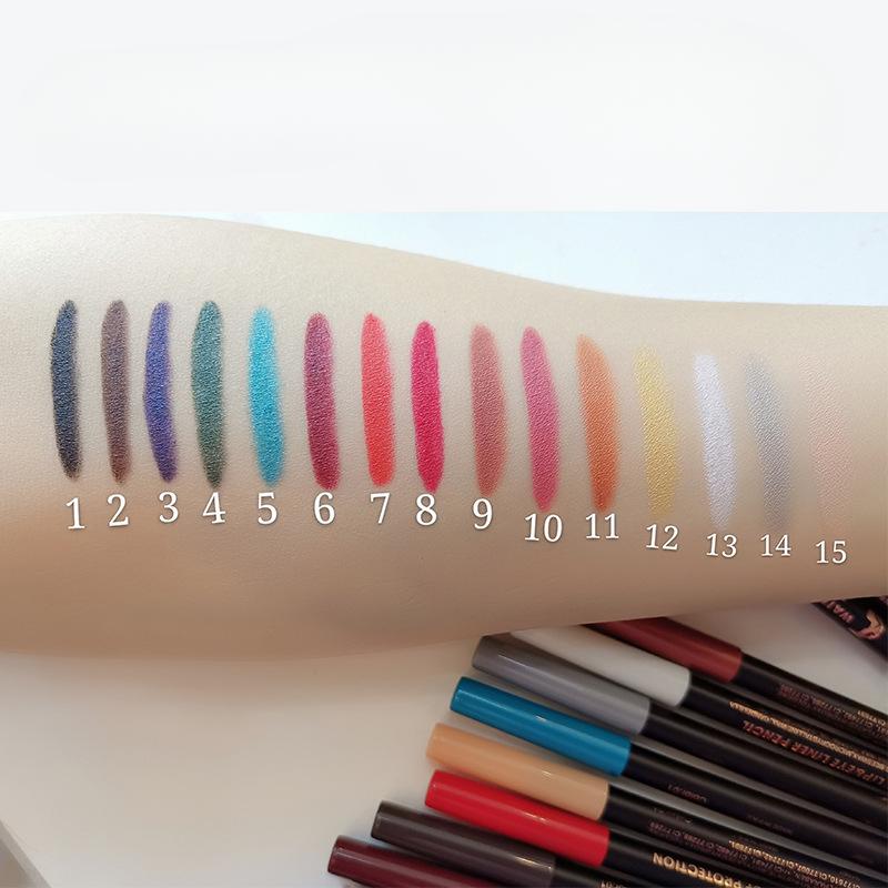 Двухцветный карандаш для губ, бархатная матовая помада, ручка для макияжа глаз, ручка для теней для век, прочный водонепроницаемый легкий легкий макияж, карандаш для бровей