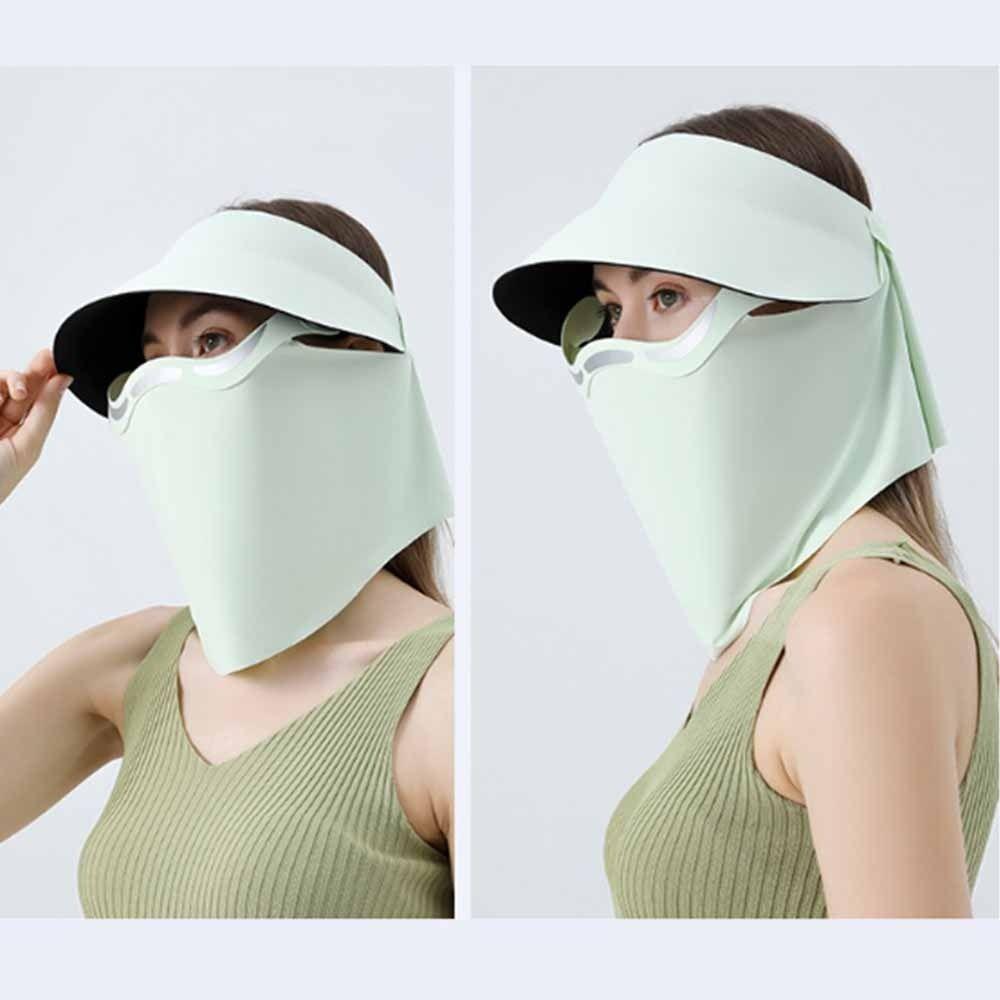 Hollow Top Outdoor Sun Cap Magnetic Full Face Mask Full Protection Large Brim Sun Hat Summer
