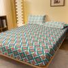 1 Simple Modern Circle Geometry Printed Matte Fitted Sheet, Bedroom Printed Bed Cover, Bedding (Excluding Pillowcases)