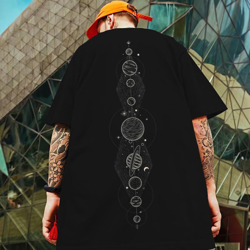 2024 New Summer Men's T-Shirt 3d Compass Printed Short Sleeve Tees Simple Fashion Male Clothing Loose Oversized T-Shirt For Men