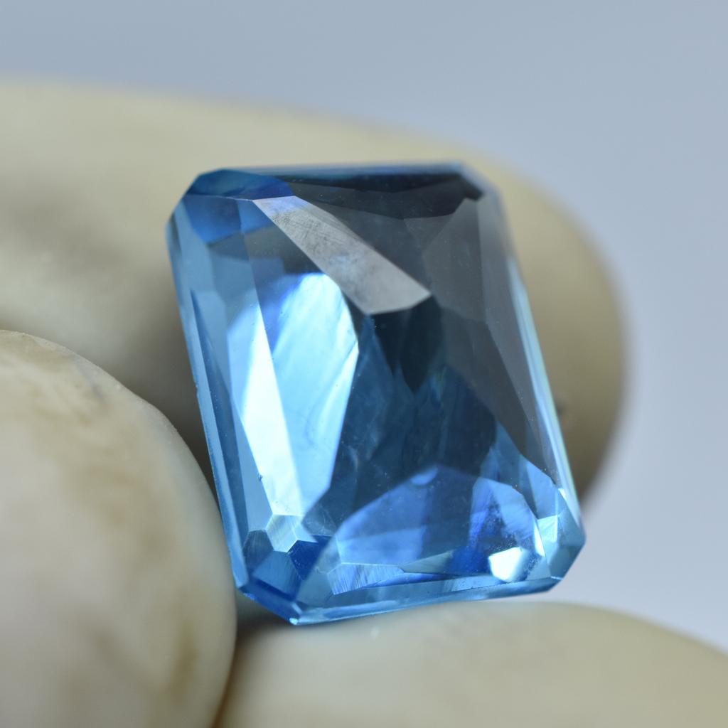 9.70 карат Натуральный сапфир СЕРТИФИЦИРОВАННЫЙ драгоценный камень Изумрудная огранка Светло-голубой Для размера кольца AR-561