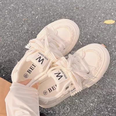 Женские универсальные нишевые кеды на толстой подошве, женские повседневные парусиновые туфли