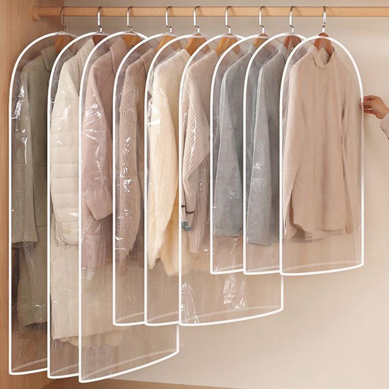 Чехол для одежды от пыли, прозрачный, для хранения костюма, пальто, полностью закрытый чехол для одежды из ЭВА Dustproo