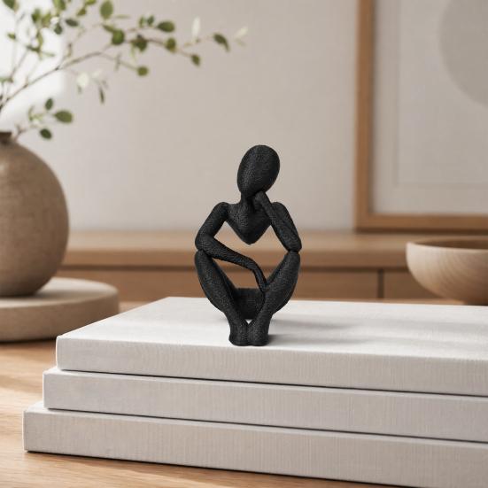 Nordic Style Ornament, Abstract Thicker Design Desktop Sculpture, 3D Printed Desk Accessory for Home Office