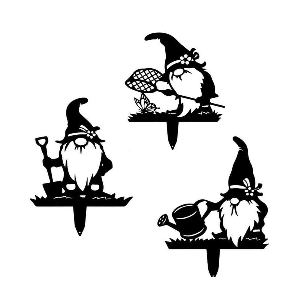 Archnote Gardening Goods Garden Object Garden Object Garden Pick Garden Ornament Iron Dwarf Set of 3