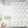 Modern EVA Waterproof Shower Curtain with Hooks Translucent Bath Curtain Thick No Drilling Toilet Curtain Bathtub