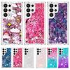 For Galaxy S24 Ultra Case Cartoon Painted Quicksand Liquid Cover On For Samsung Galaxy S23 S 24 Ultra S24 Plus Phone Case Funda