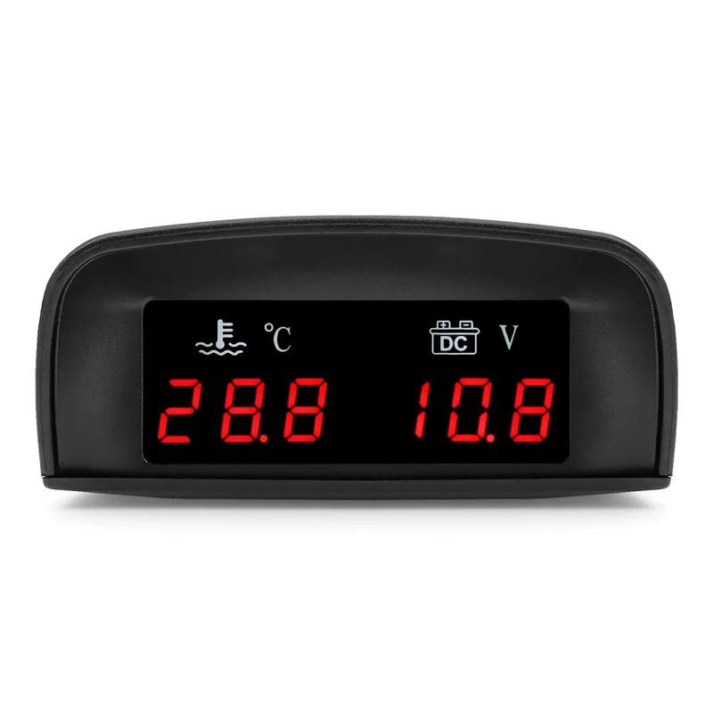 2 In 1 Combination Table Water Temperature And Voltag Gauge for Universal 12V24V Cars With Water Temp Sensor Digital LED Meter