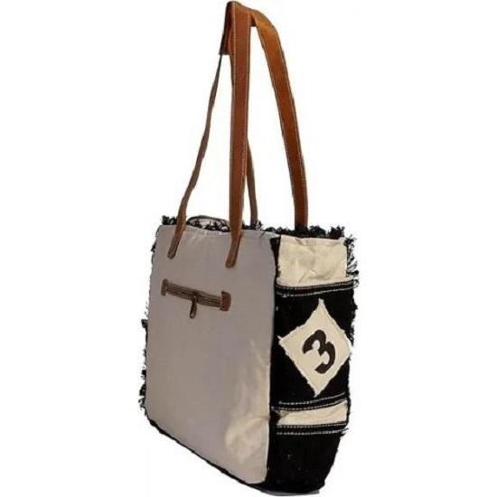 Сумка на плечо SEL de MER из переработанного холста и кожи Сумка через плечо Кожаная сумка