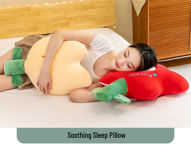 Милая Маленькая Красная Цветок Подушка-Подушка для Сна Кукла Плюшевый Тюльпан Игрушка-Поддержка Спины