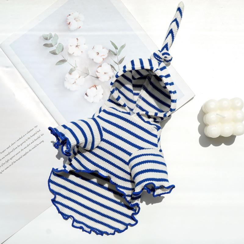Pet Autumn and Winter Clothing, Striped Caps, Cat Bippers, Dog and Cat Clothes, Bichon Frise Dog Supplies
