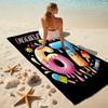 1PC Custom Name Happy 67th Birthday! Beach Towel Highly Absorbent And Sand-Resistant Towel for Swimming, Pool, Yoga, And Travel Lightweight