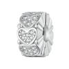BAMOER 925 Silver Clasp CZ pave Clip Charms Daisy Beads Stopper Safety Chain fit Charm Bracelet Jewelry Clip