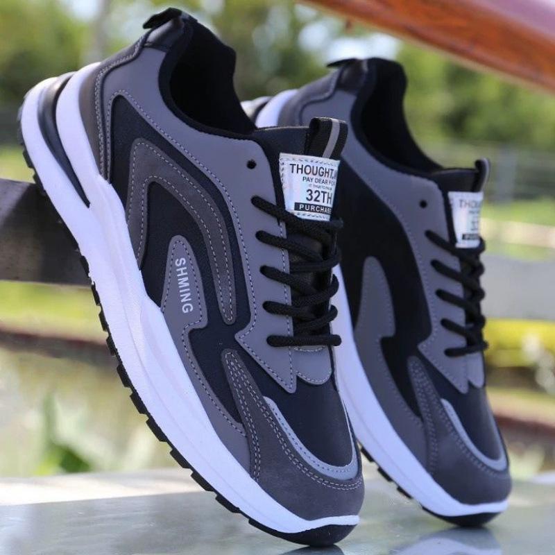 New men's shoes casual sports shoes waterproof leather surface non-slip wear-resistant lightweight running shoes fashion men's shoes