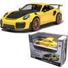 Meito 1:24 Porsche 911 GT2 RS Assembly Version Sports Car Toys, Yellow Korean Toy