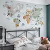 Animal Map Wall Stickers for Kindergarten Classroom Decoration