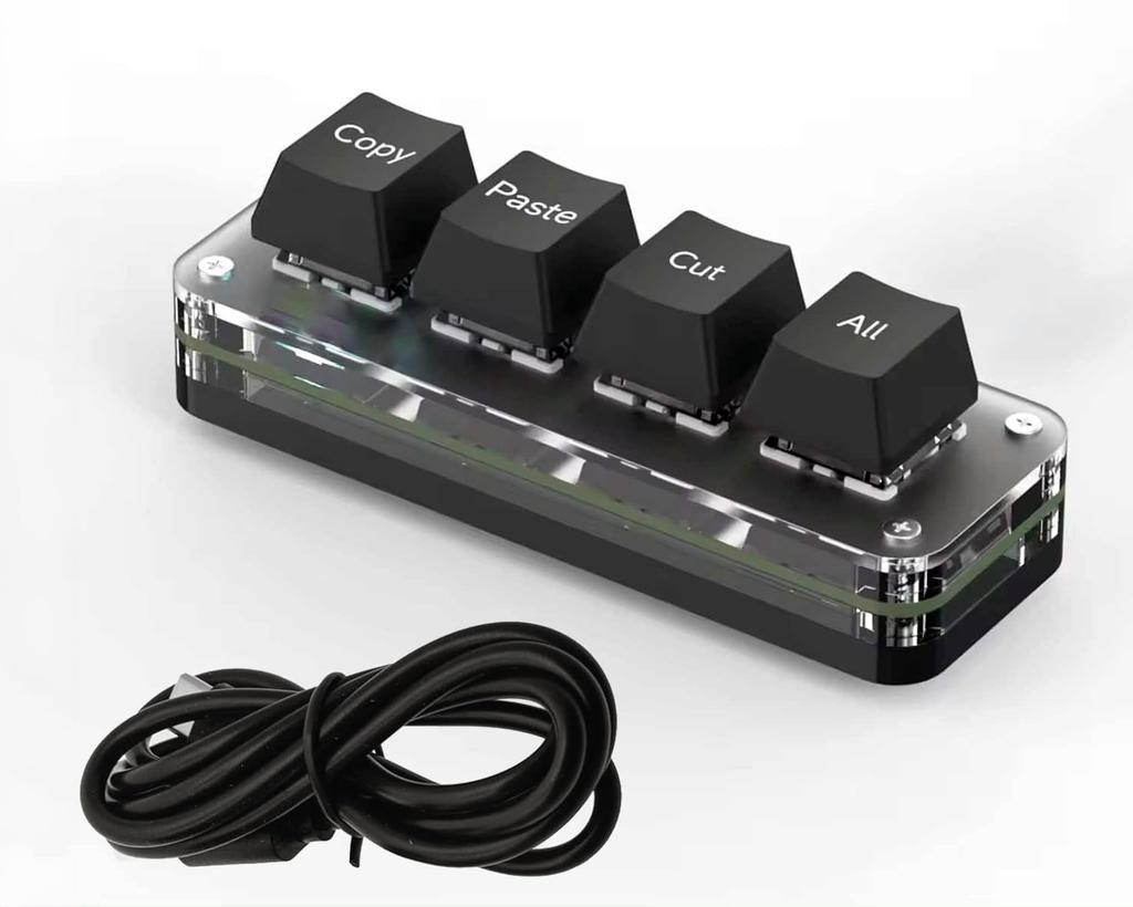 XYZA Tiny Keyboard Copy Paste Cut All Select Keyboard 4key Black XA-TK4KPC
