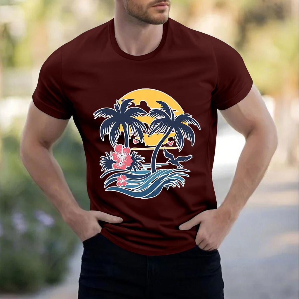 Men's Stand Collar Short Sleeve Shirt Loose Leisure Holiday Shirt Man