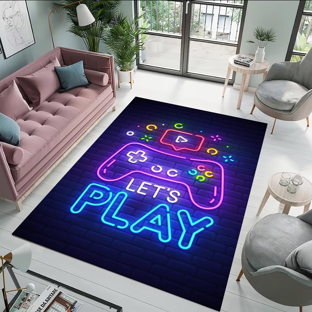 Gamer Rug for Boys Room Non-Slip 3D Cool Printed Gaming Rug for Boys Room, Game Room, Living Room, Bedroom Area Rug Home Decor