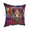Scottish Highland Cow  Tartan Oliver P  By Shirley Macarthur Pillow Case Printed Home Soft DIY Pillow Cover Cow Clan