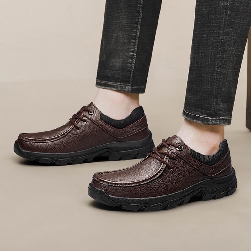 2024 Мужские брендовые туфли из натуральной кожи 36-47, мягкие кожаные туфли-оксфорды на шнуровке для вождения, повседневные нескользящие туфли из натуральной кожи