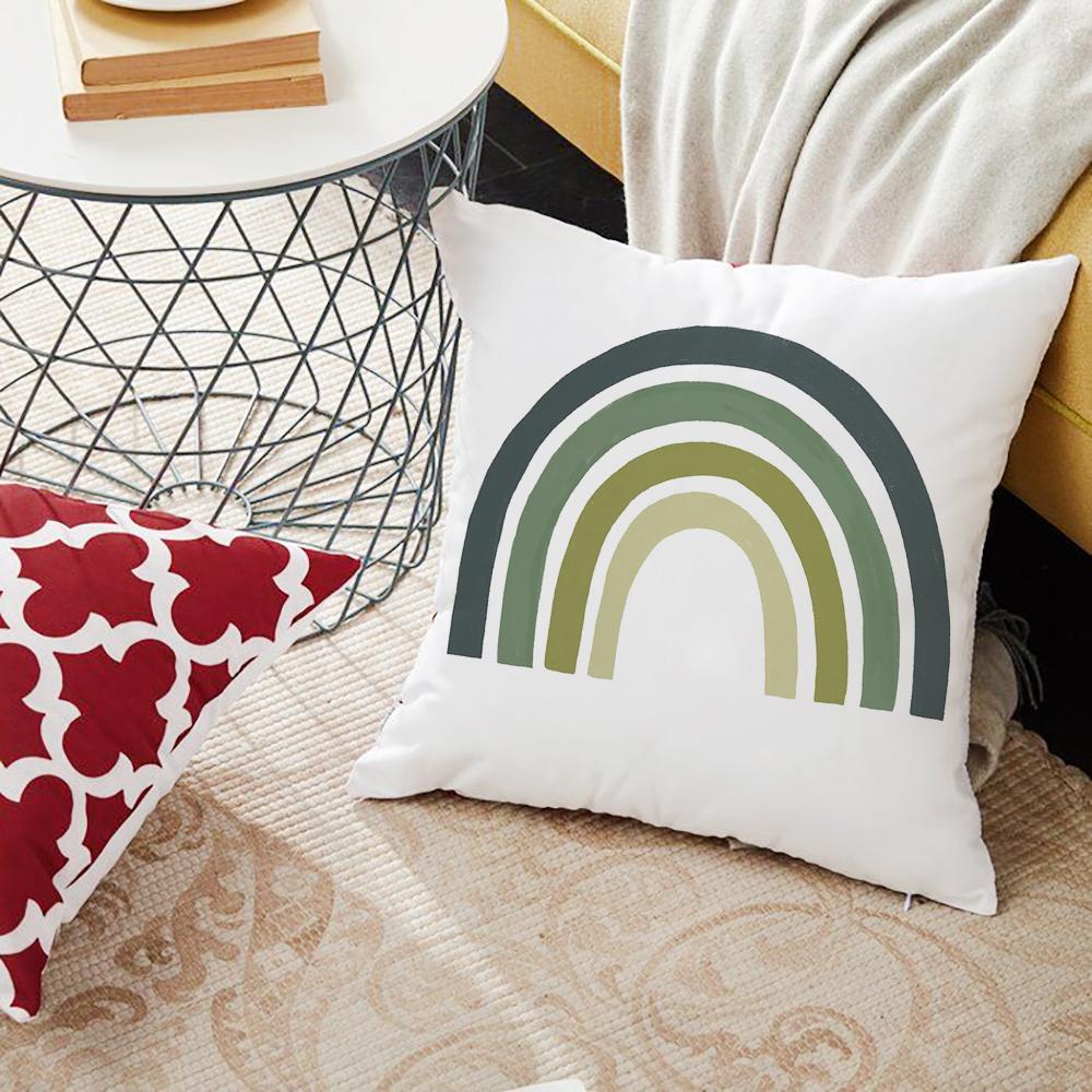 Rainbow Cute Print Pattern Throw Pillowcase Home Sofa Bed Decorative Pillowcase Car Office Decorative Pillowcase