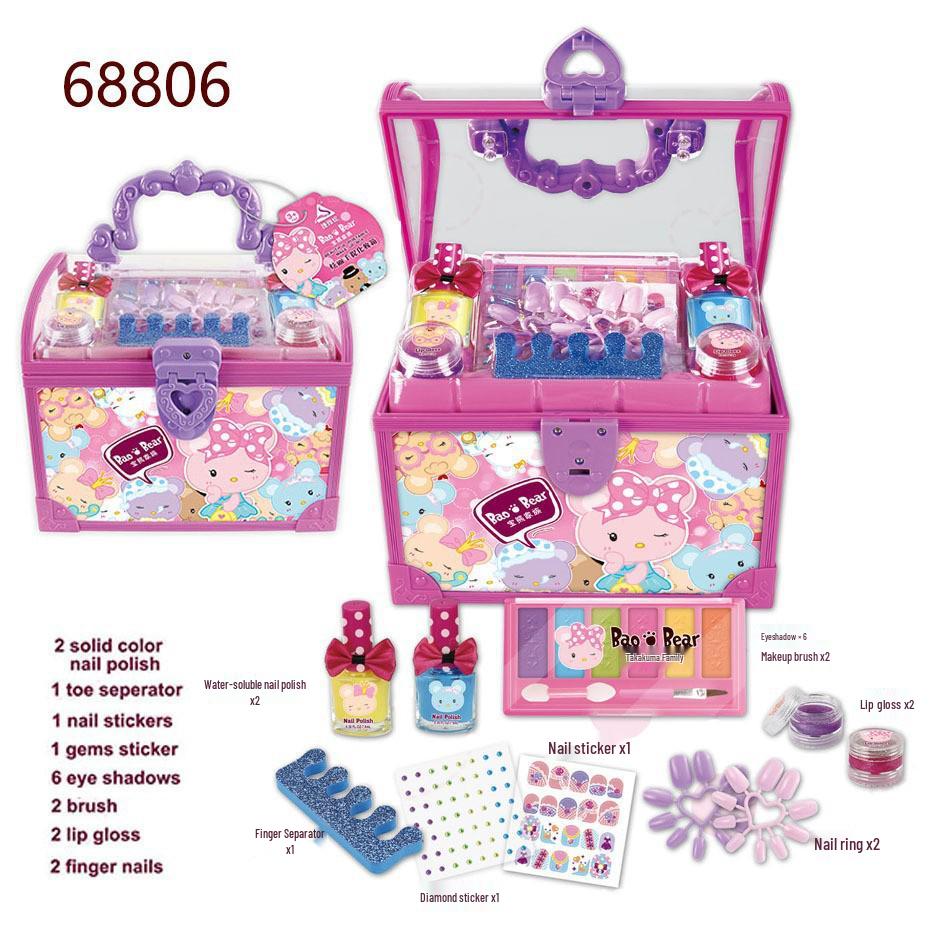 Детский набор для макияжа: Лак для ногтей, помада, тени для век для сцены и ролевых игр