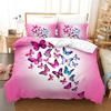 3D Butterfly Duvet Cover with Zipper Closure Purple Printed Comforter Cover, Queen Size 3 Pieces Soft Microfiber Bedding Set