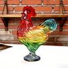 Стеклянная банка для конфет в виде петуха с крышкой, ручная работа, витражная чаша для закусок, декоративная фруктовая чаша для сладостей и орехов, декор для дома и гостиной.