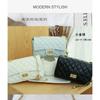 Bag Women's Style Authentic Leather Fashionable Diamond-shaped Square Fat Chain Single-shoulder Crossbody