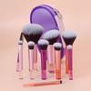 10Pcs Makeup Brush Set Zipper Pack Makeup Brush Short Handle Mini Eyeshadow Blush Halo Set Brush Beauty Worker